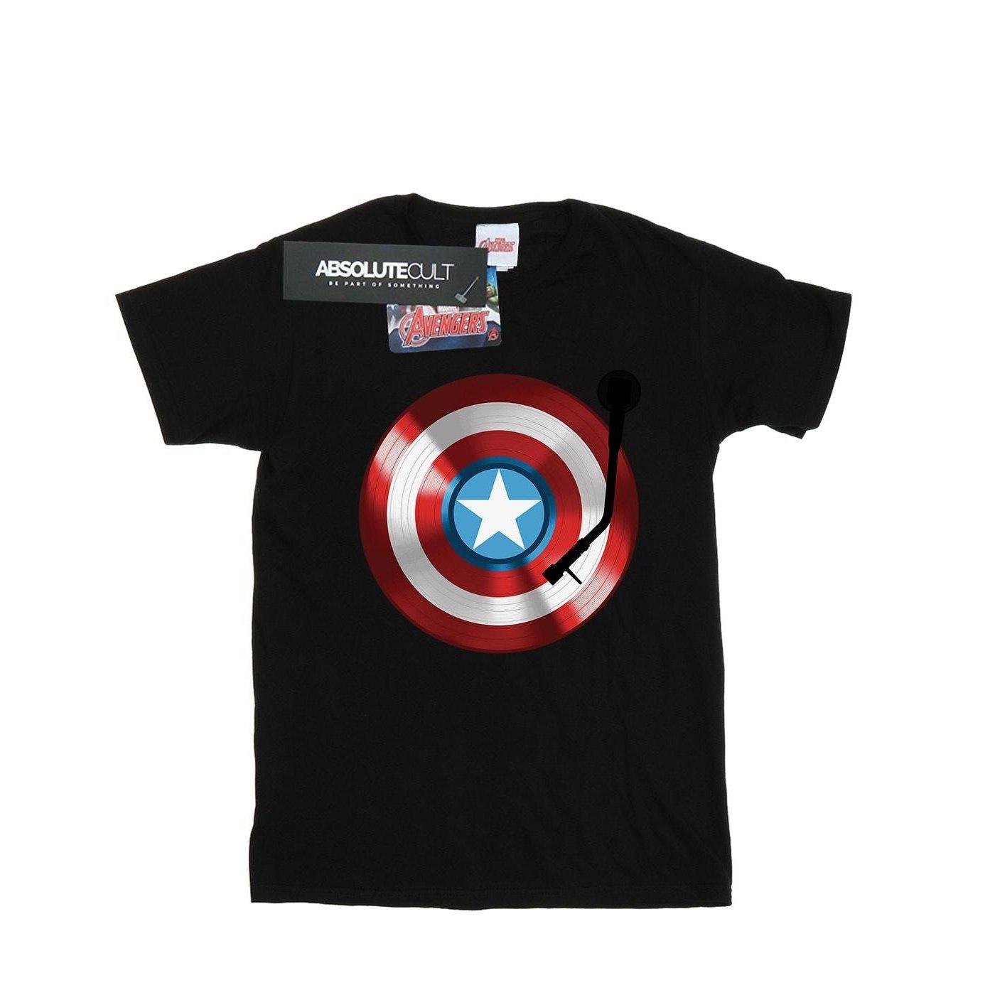 Captain America Turntable Tshirt Herren Schwarz M von MARVEL