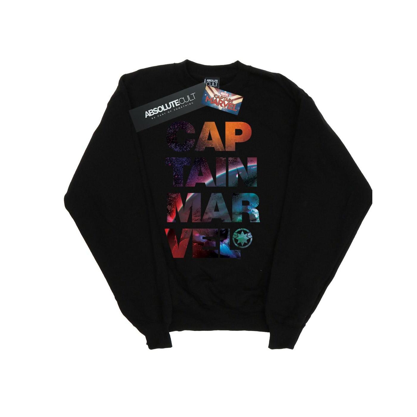 Captain Space Text Sweatshirt Herren Schwarz 3XL von MARVEL