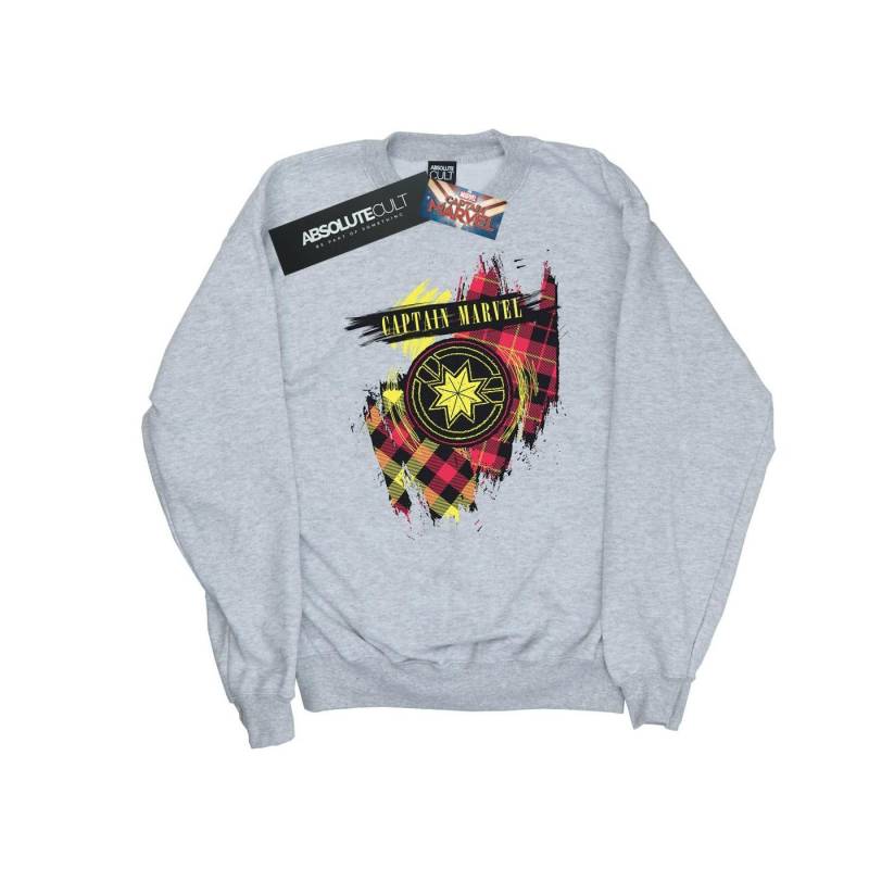 Captain Tartan Patch Sweatshirt Damen Grau S von MARVEL