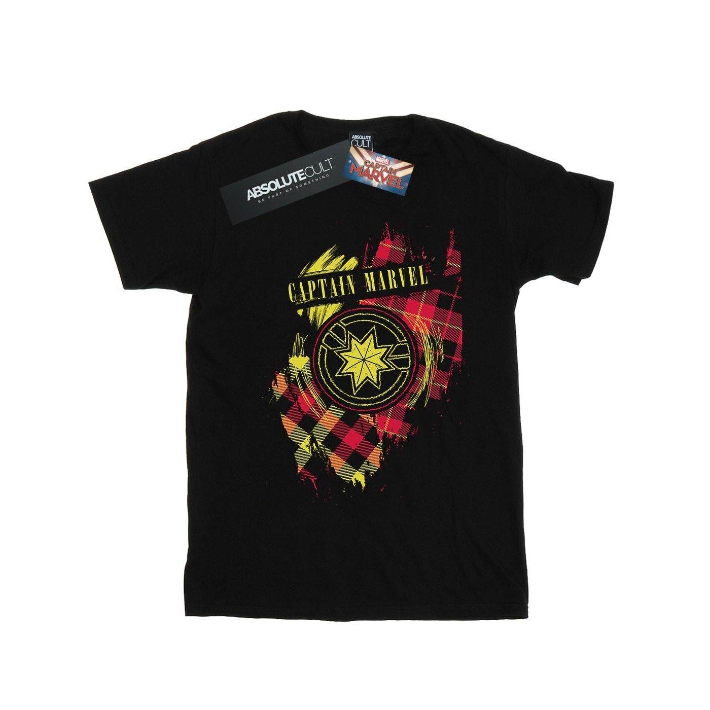 Captain Tartan Patch Tshirt Jungen Schwarz 116 von MARVEL