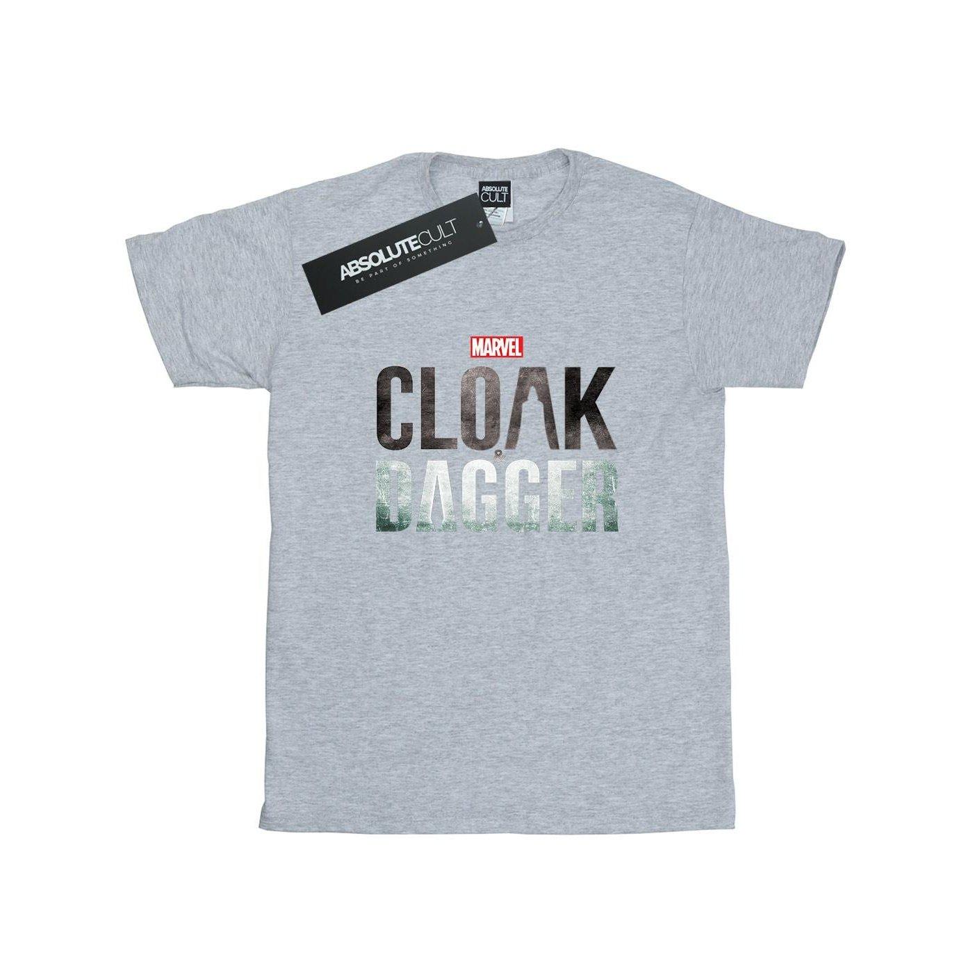Cloak And Dagger Logo Tshirt Jungen Grau 116 von MARVEL