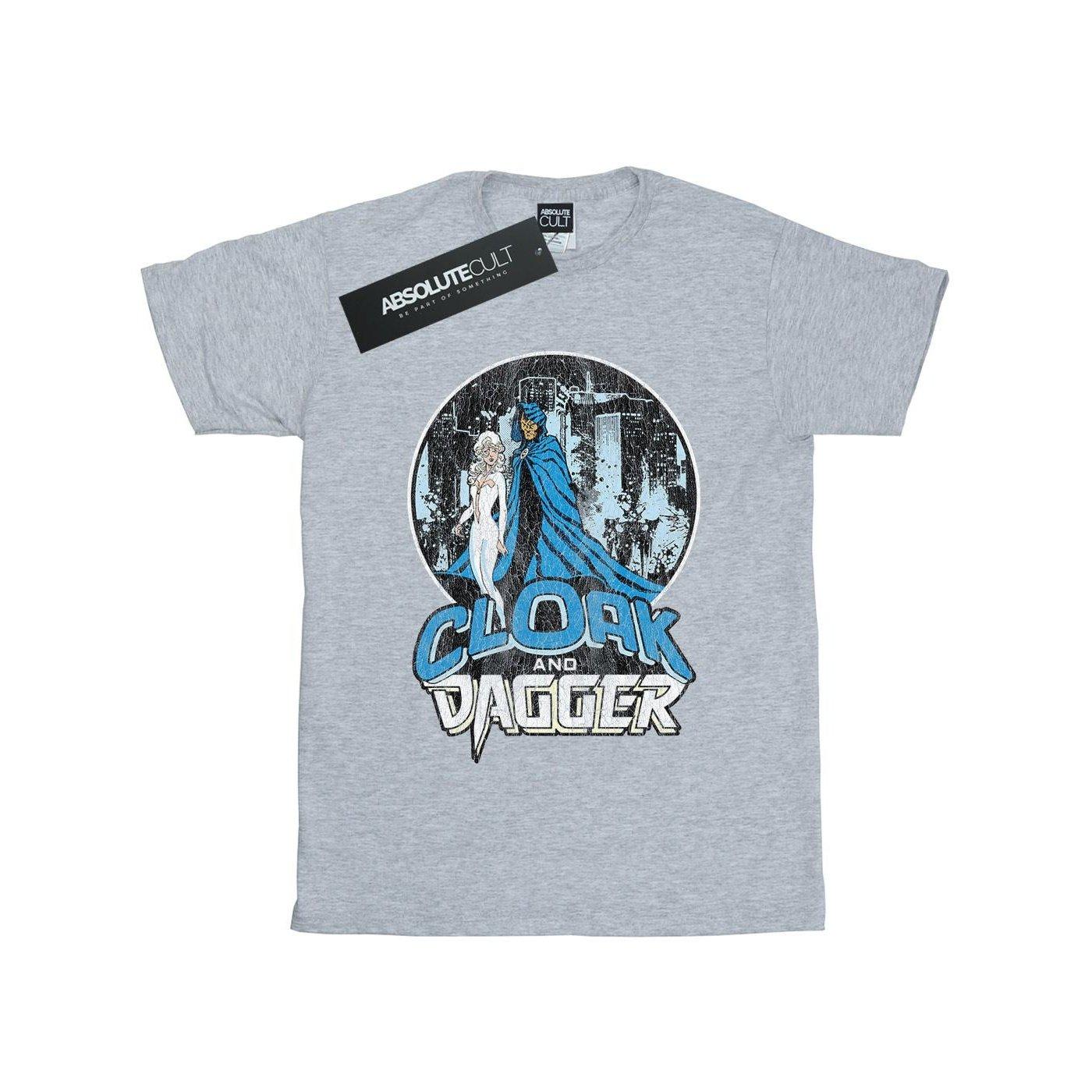 Cloak And Dagger Retro Tshirt Herren Grau L von MARVEL