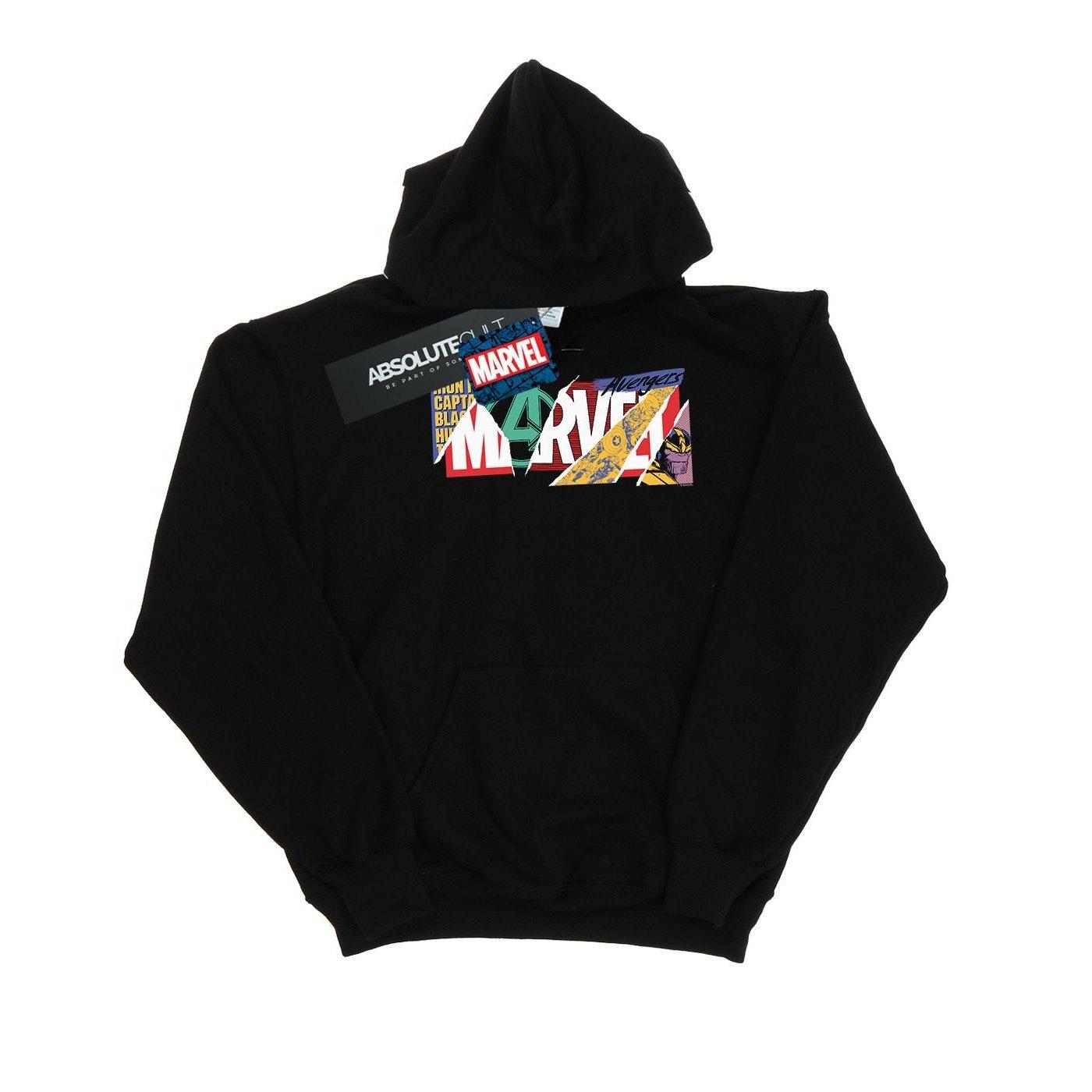 Collage Logo Kapuzenpullover Mädchen Schwarz 140/146 von MARVEL