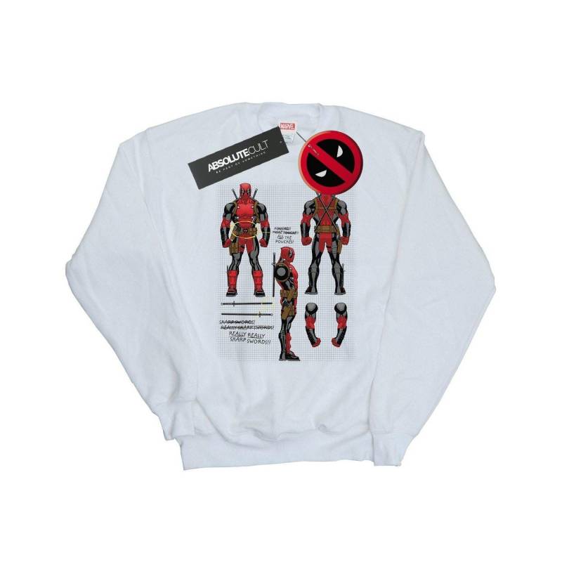 Deadpool Action Figure Plans Sweatshirt Herren Weiss M von MARVEL