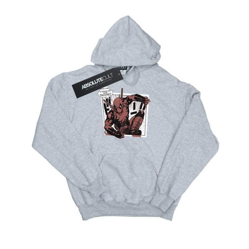 Deadpool Breaktime Tacos Kapuzenpullover Herren Grau XXL von MARVEL