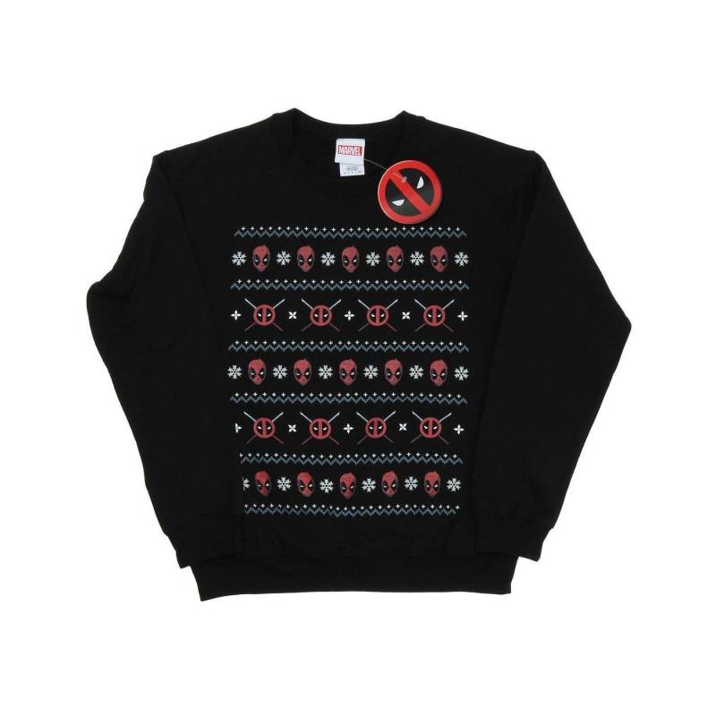 Deadpool Christmas Sweatshirt Herren Schwarz L von MARVEL