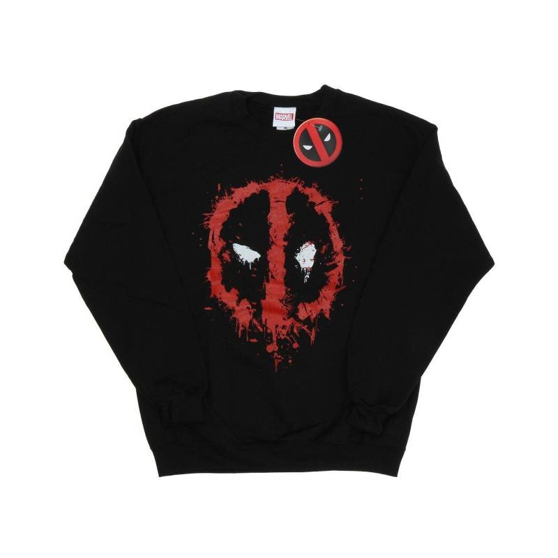 Deadpool Splat Face Sweatshirt Herren Schwarz M von MARVEL