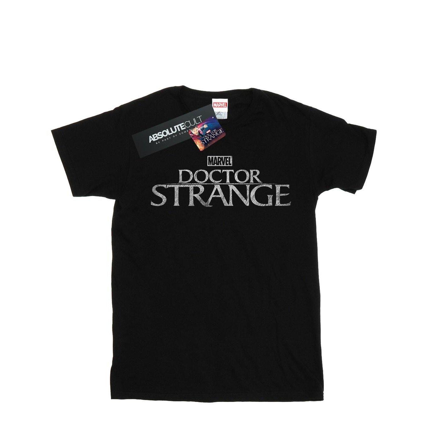 Doctor Strange Logo Tshirt Jungen Schwarz 128 von MARVEL