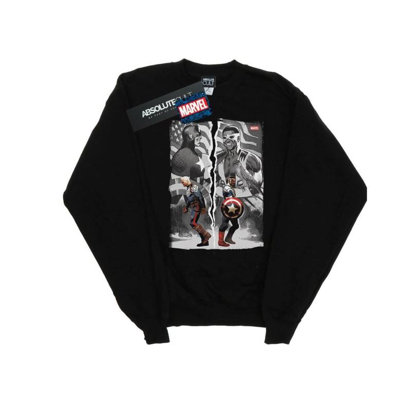 Falcon And Captain America Split Sweatshirt Jungen Schwarz 104 von MARVEL