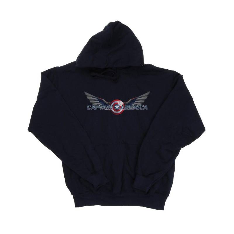 Falcon And The Winter Soldier Captain America Logo Kapuzenpullover Mädchen Marine 128 von MARVEL