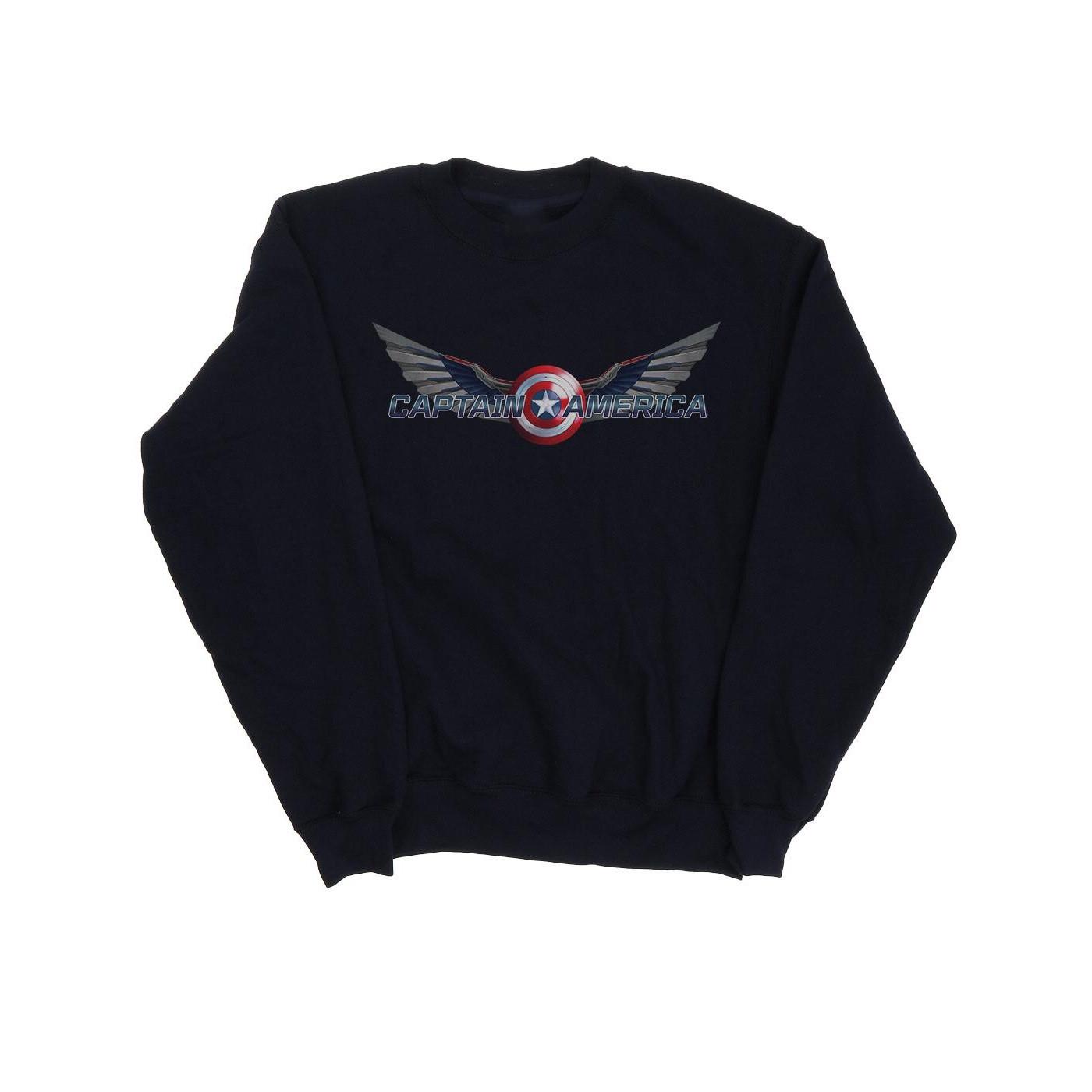 Falcon And The Winter Soldier Captain America Logo Sweatshirt Jungen Marine 128 von MARVEL