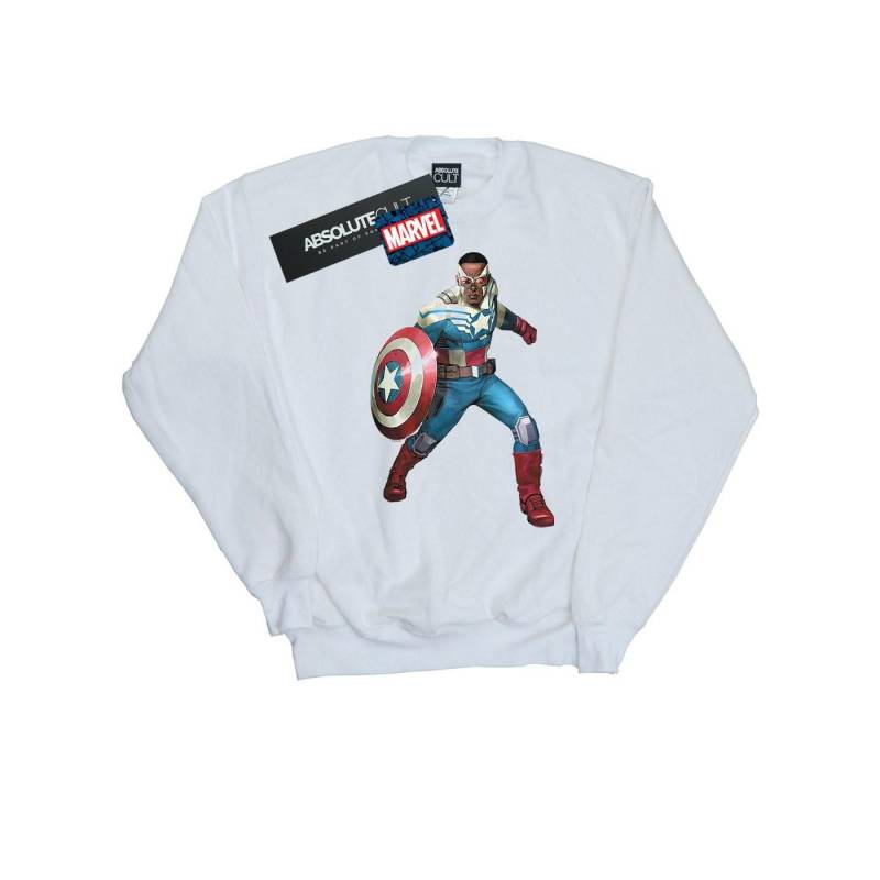 Falcon Is Captain America Sweatshirt Herren Weiss XL von MARVEL