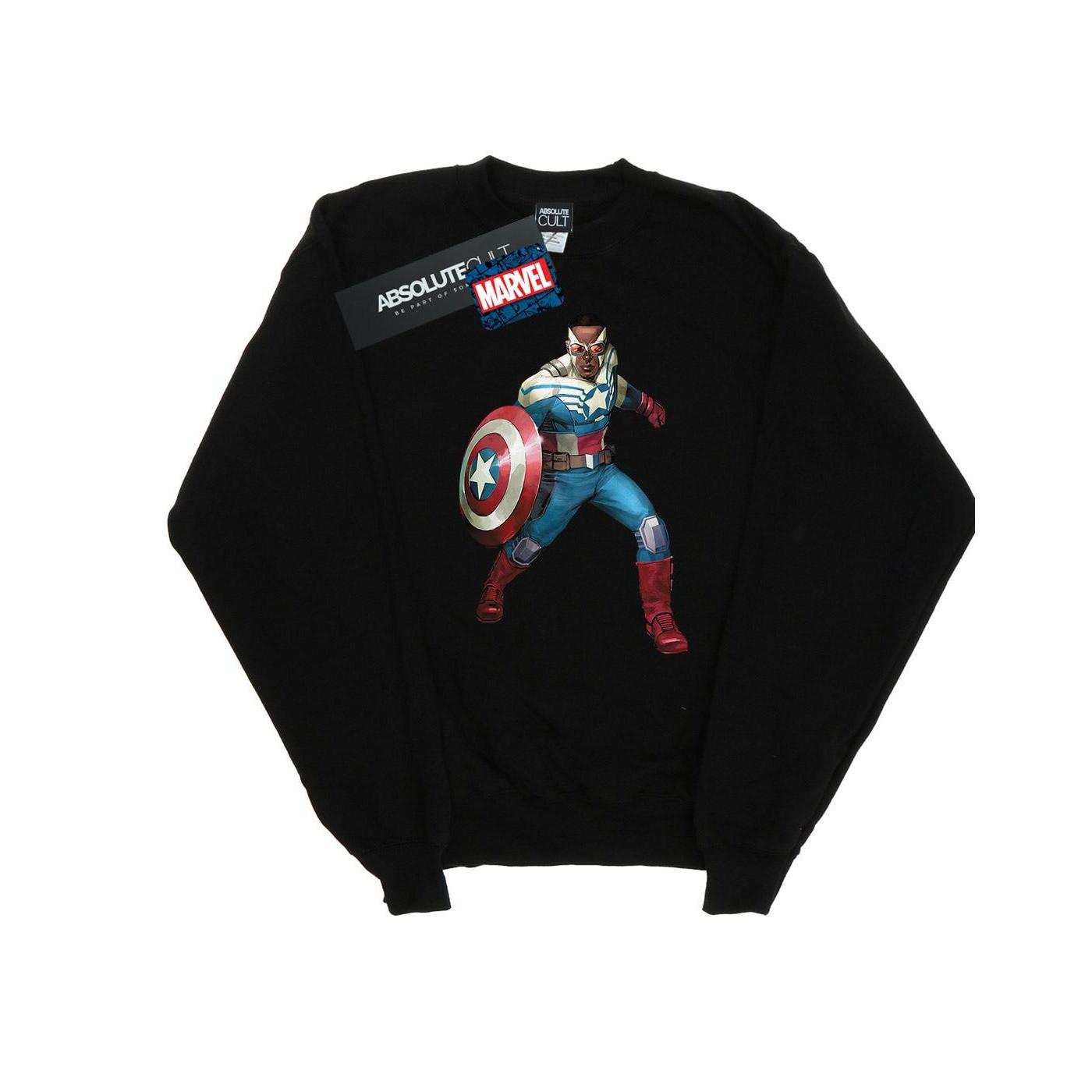 Falcon Is Captain America Sweatshirt Jungen Schwarz 128 von MARVEL