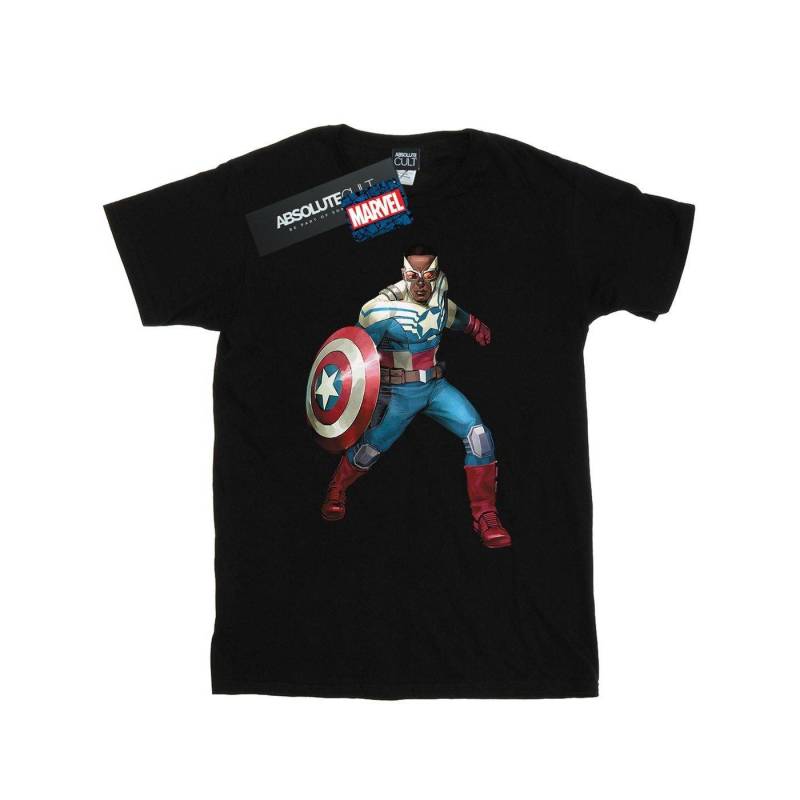 Falcon Is Captain America Tshirt Herren Schwarz 4XL von MARVEL