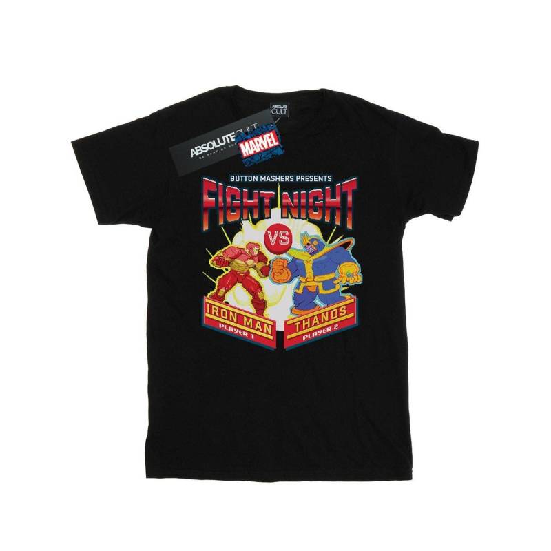 Fight Night Iron Man Vs Thanos Tshirt Jungen Schwarz 128 von MARVEL