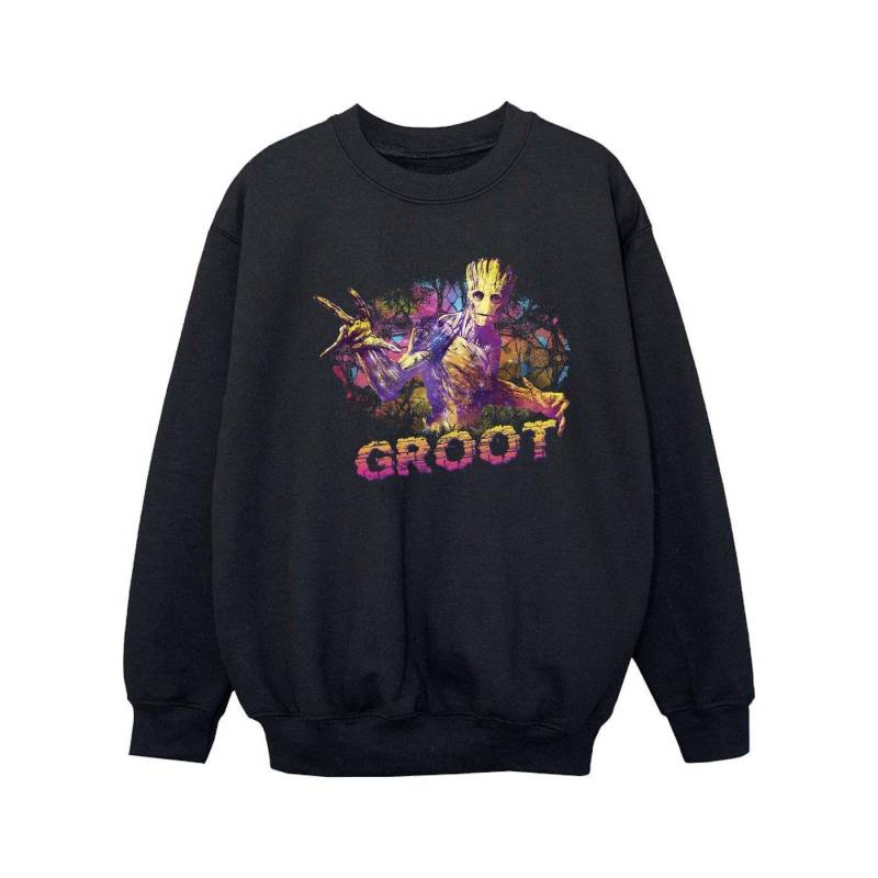 Guardians Of The Galaxy Abstract Groot Sweatshirt Mädchen Schwarz 116 von MARVEL