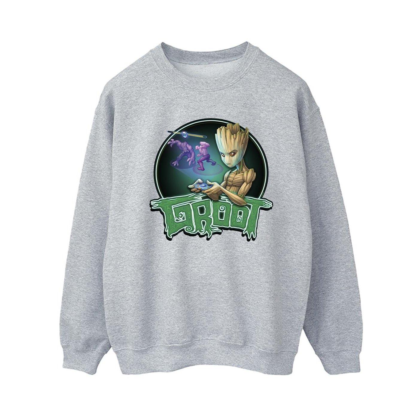 Guardians Of The Galaxy Groot Gaming Ring Sweatshirt Damen Grau M von MARVEL