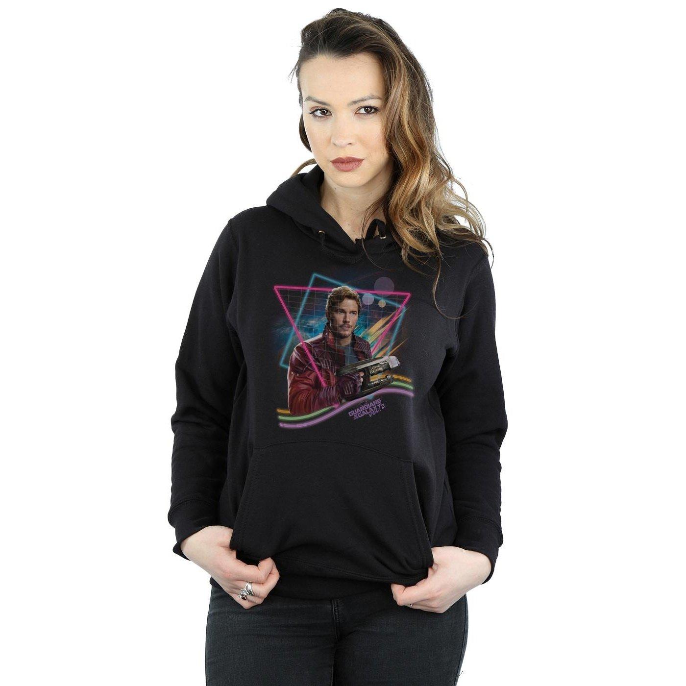 Guardians Of The Galaxy Neon Star Lord Kapuzenpullover Damen Schwarz XXL von MARVEL