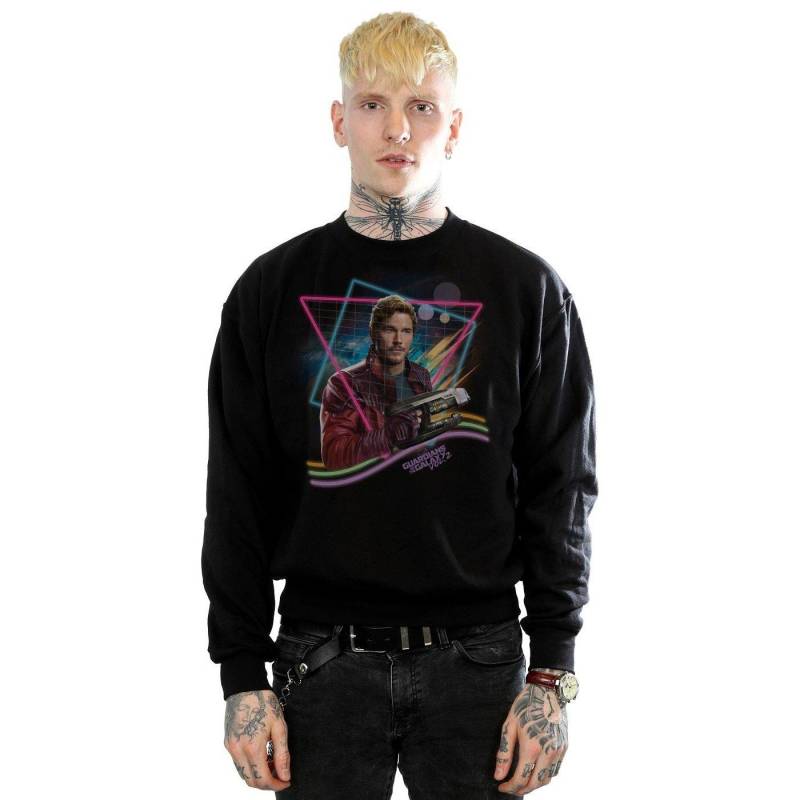 Guardians Of The Galaxy Neon Star Lord Sweatshirt Herren Schwarz M von MARVEL