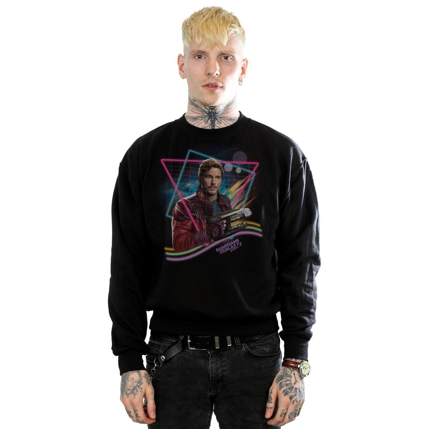 Guardians Of The Galaxy Neon Star Lord Sweatshirt Herren Schwarz S von MARVEL