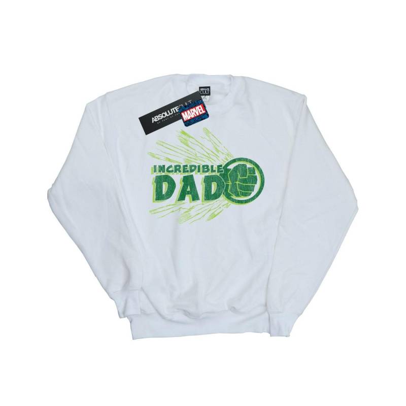 Hulk Incredible Dad Sweatshirt Herren Weiss 5XL von MARVEL