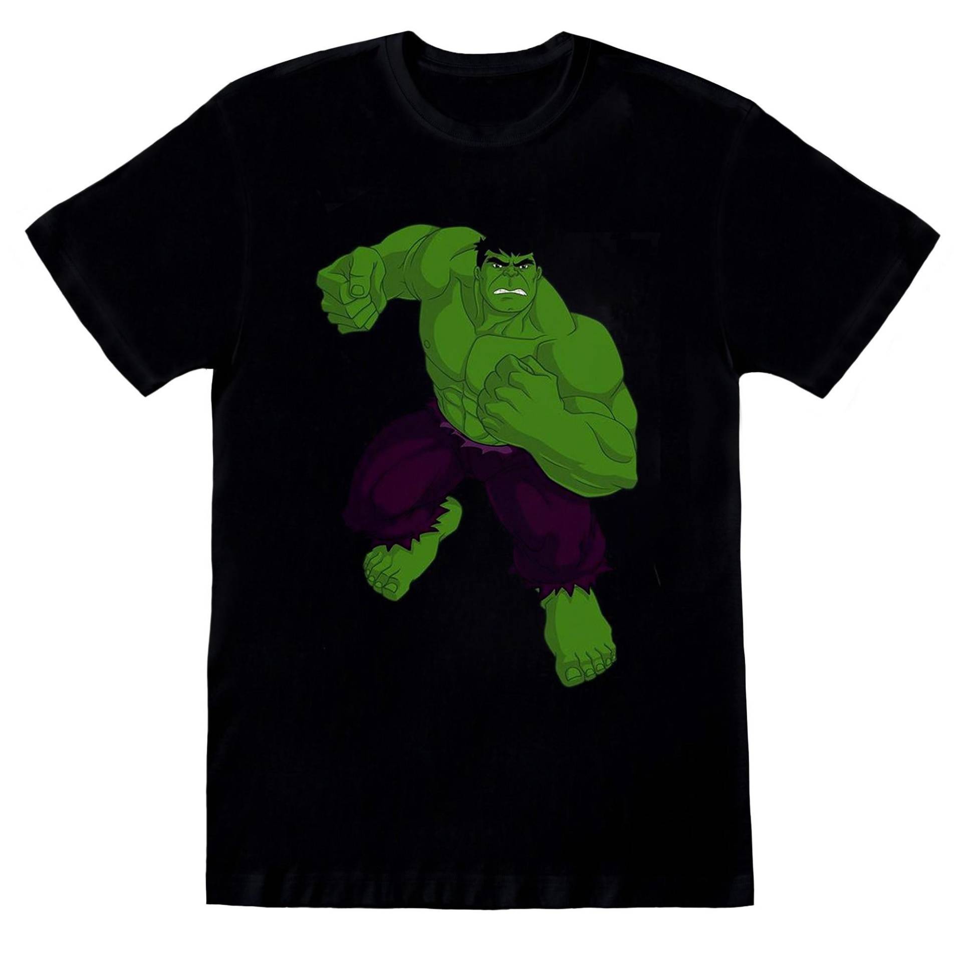 Hulk Pose Tshirt Jungen Schwarz 140/146 von MARVEL