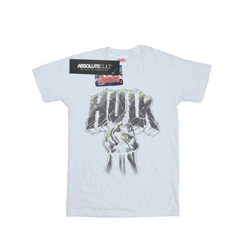 Hulk Punch Logo Tshirt Damen Weiss 3XL von MARVEL