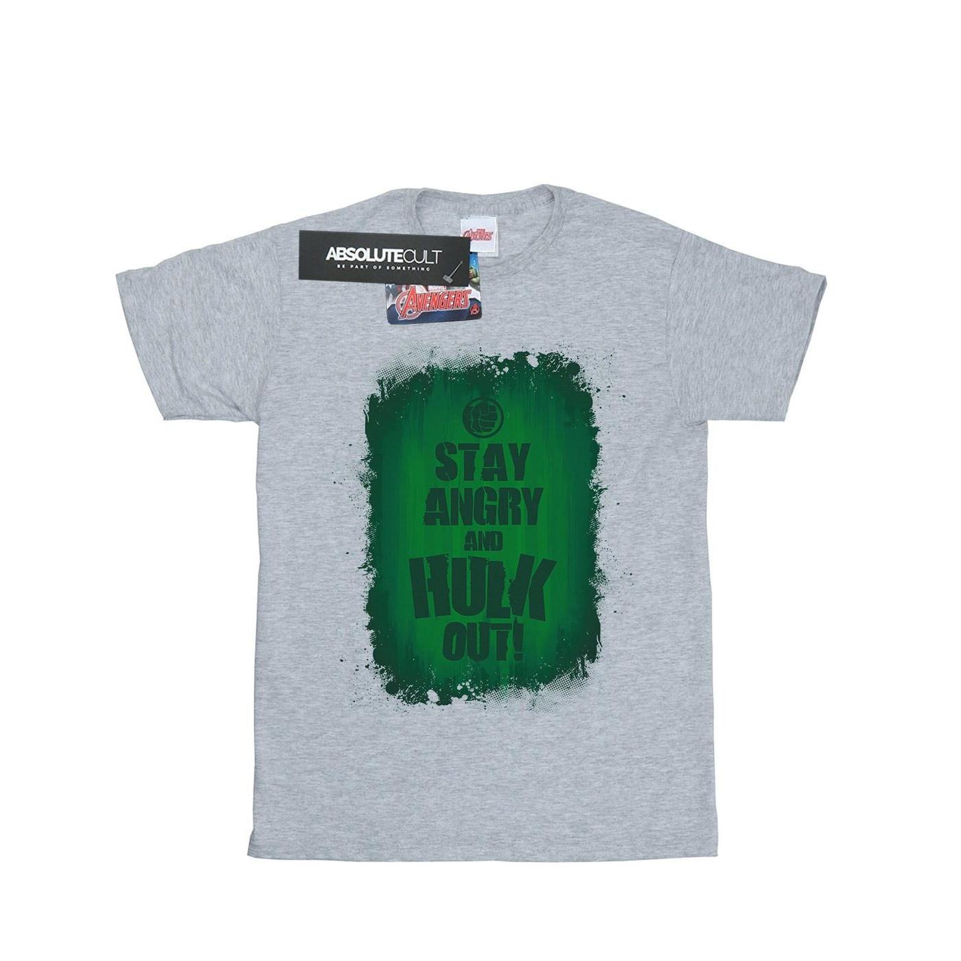 Hulk Stay Angry Tshirt Herren Grau 3XL von MARVEL