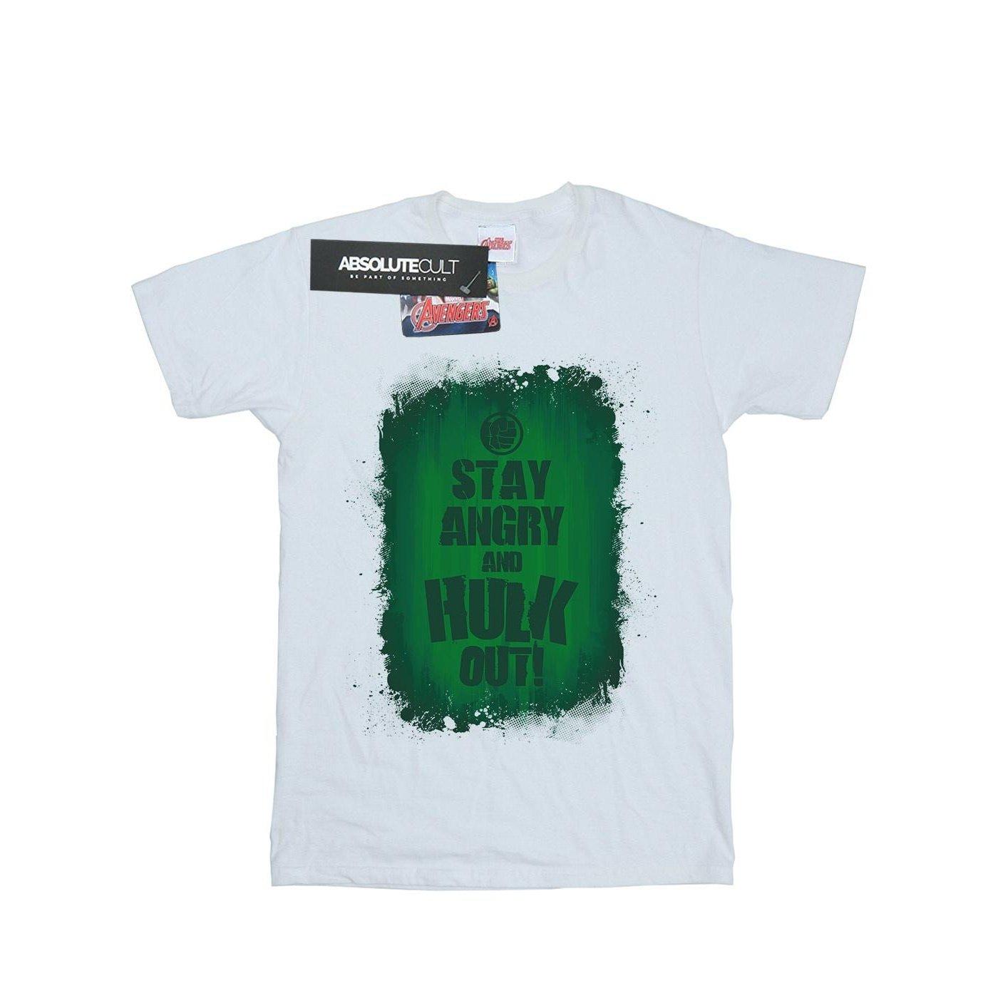 Hulk Stay Angry Tshirt Herren Weiss XL von MARVEL