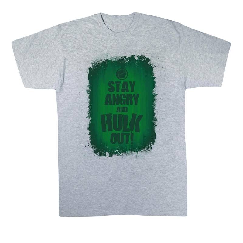 Hulk Stay Angry Tshirt Jungen Grau 116 von MARVEL