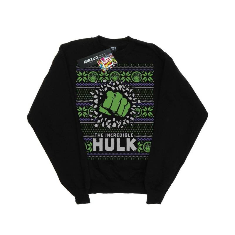 Incredible Hulk Fair Isle Sweatshirt Herren Schwarz L von MARVEL