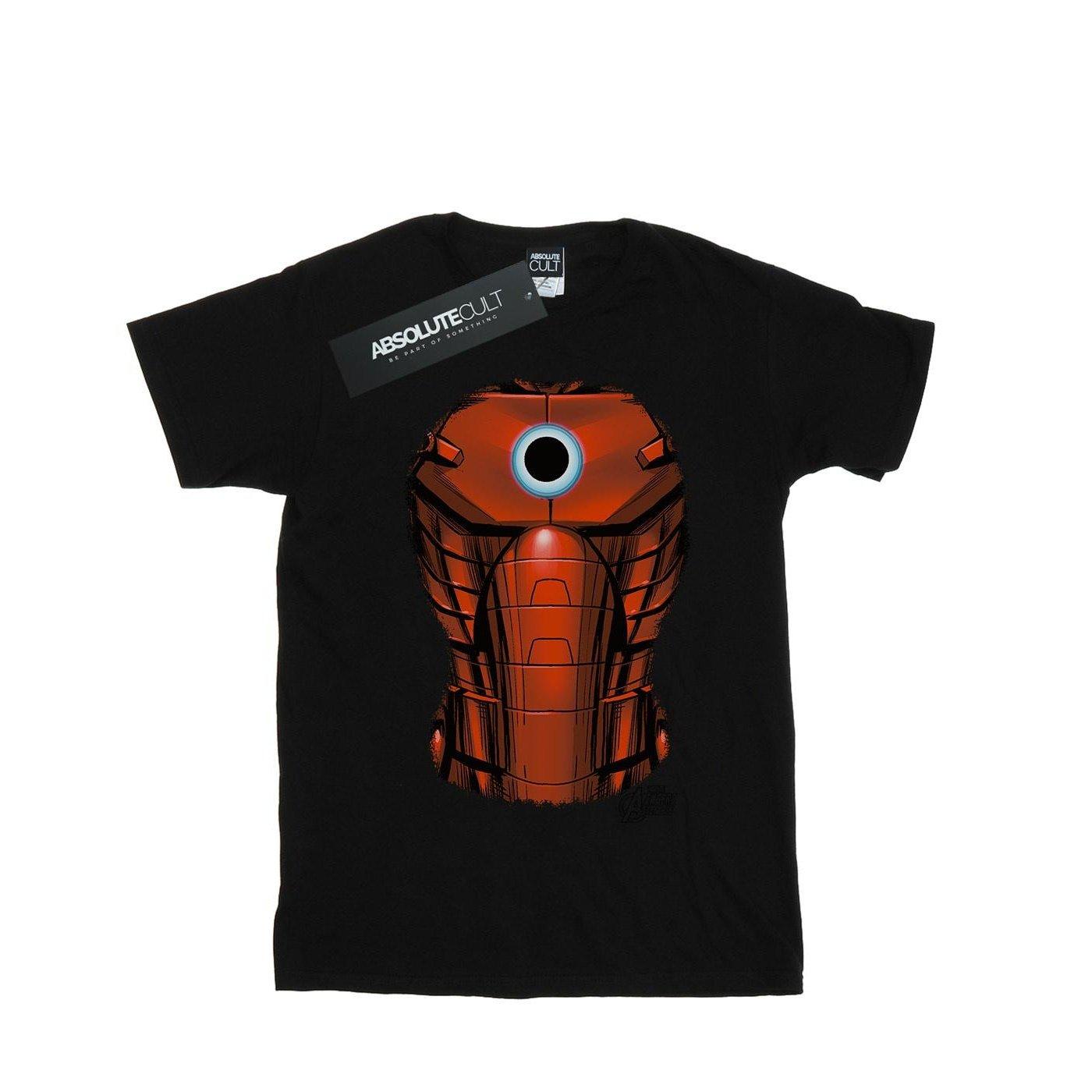 Iron Man Chest Burst Tshirt Damen Schwarz XL von MARVEL