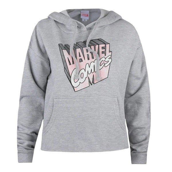 Kapuzenpullover Kurz Geschnitten Damen Grau M von MARVEL