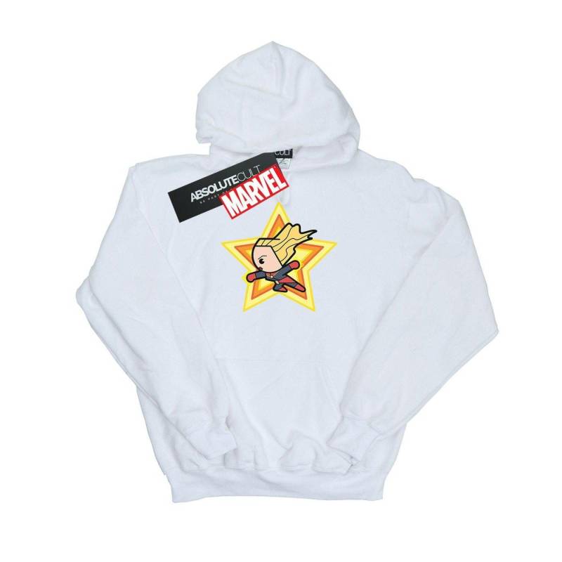 Kawaii Captain Kapuzenpullover Damen Weiss M von MARVEL