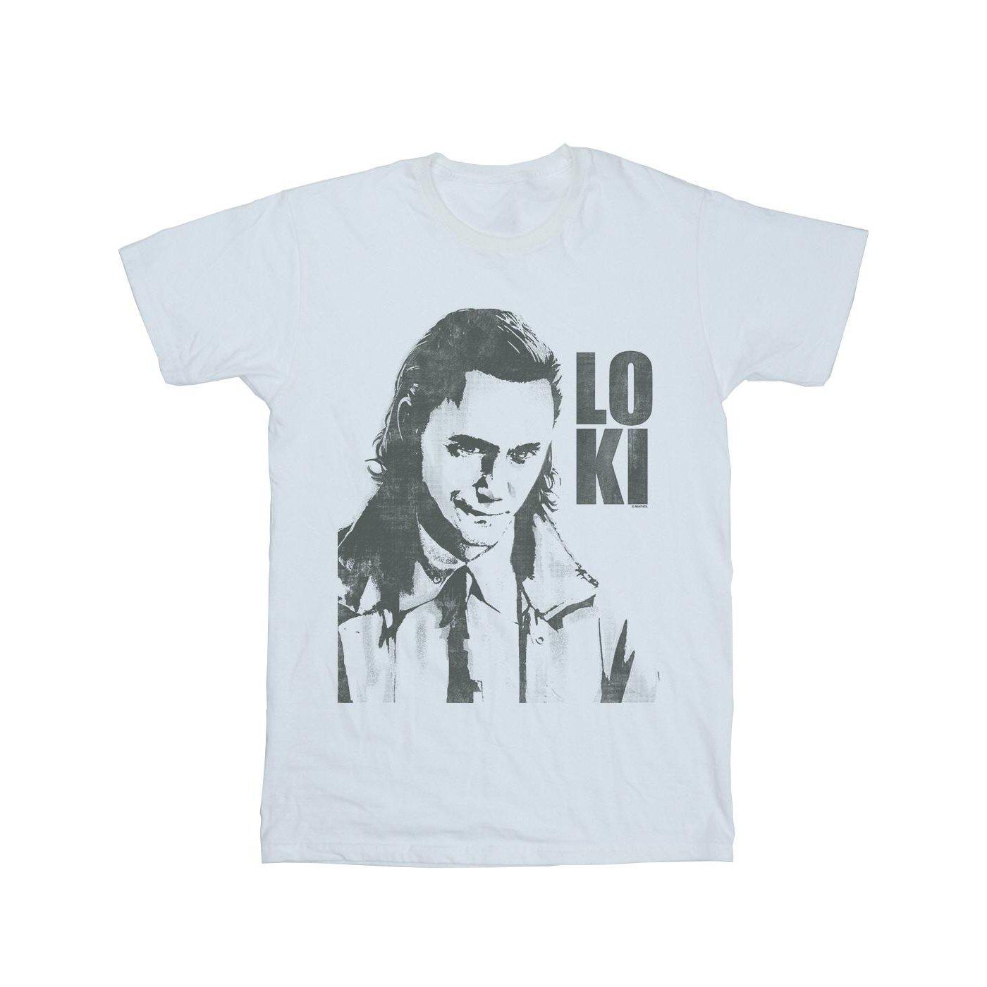 Loki Head Poster Tshirt Herren Weiss 5XL von MARVEL