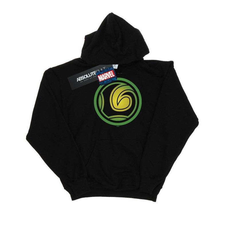 Loki Symbol Kapuzenpullover Mädchen Schwarz 152-158 von MARVEL