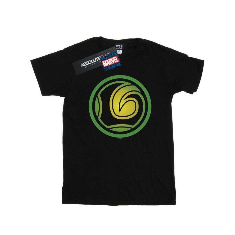 Loki Symbol Tshirt Jungen Schwarz 104 von MARVEL