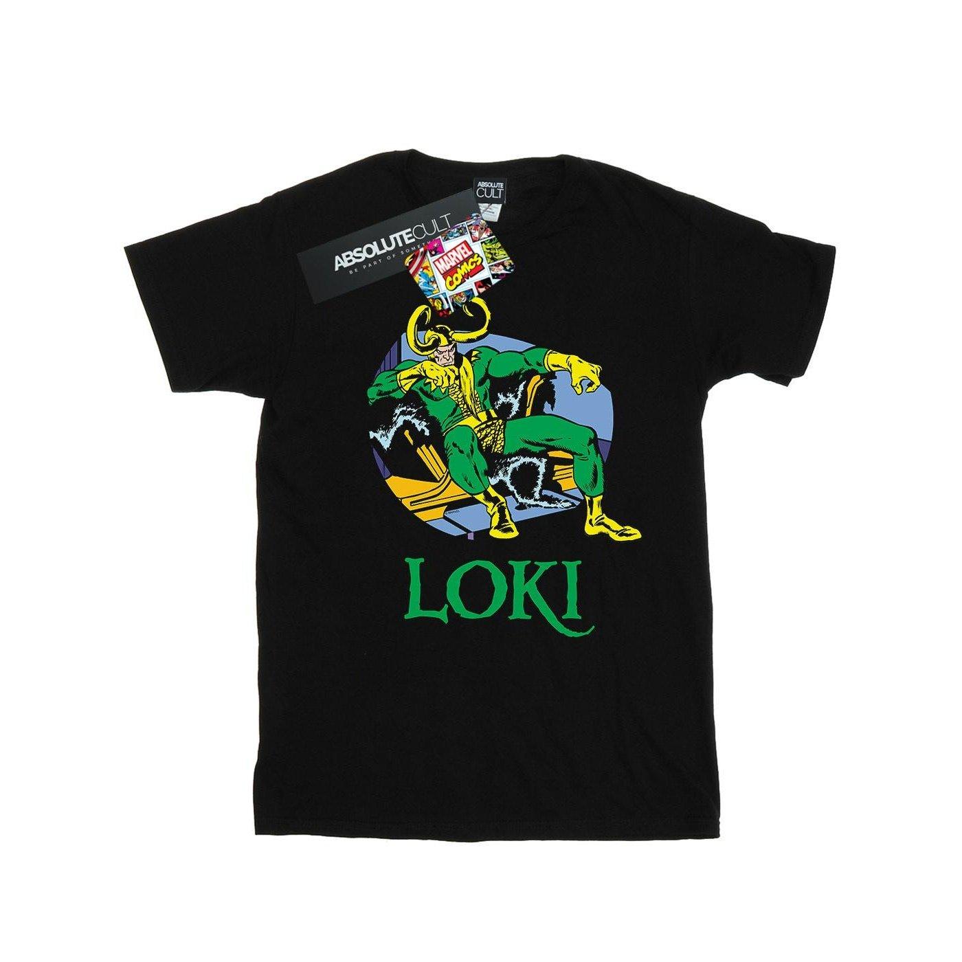 Loki Throne Tshirt Damen Schwarz 4XL von MARVEL