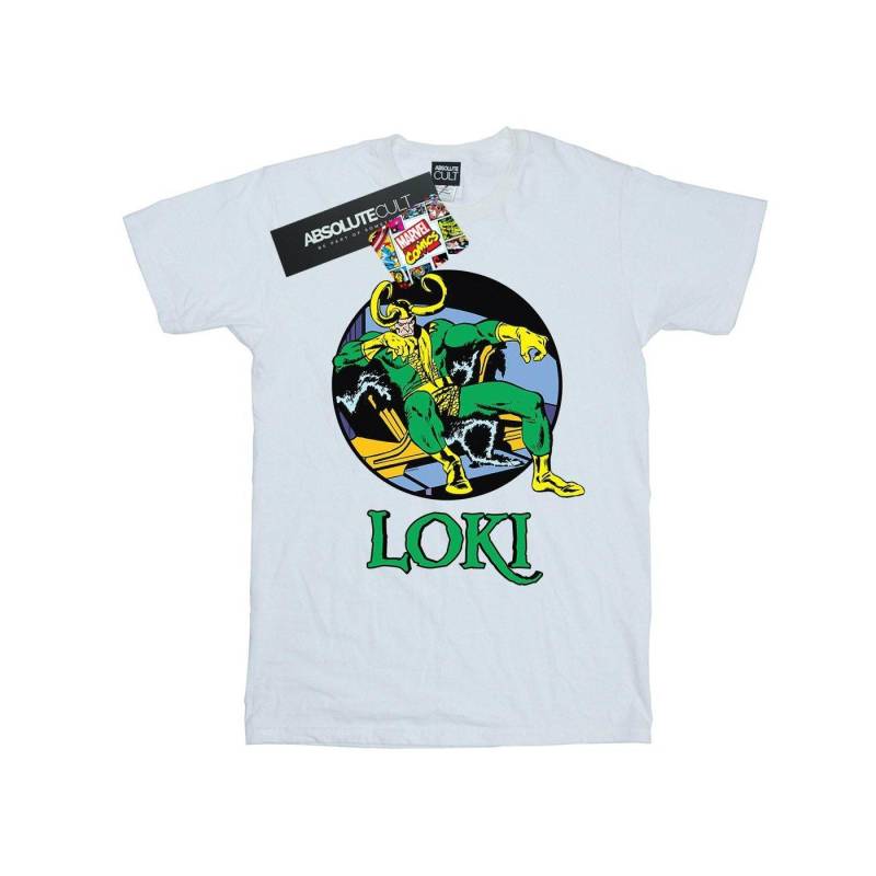 Loki Throne Tshirt Damen Weiss 3XL von MARVEL