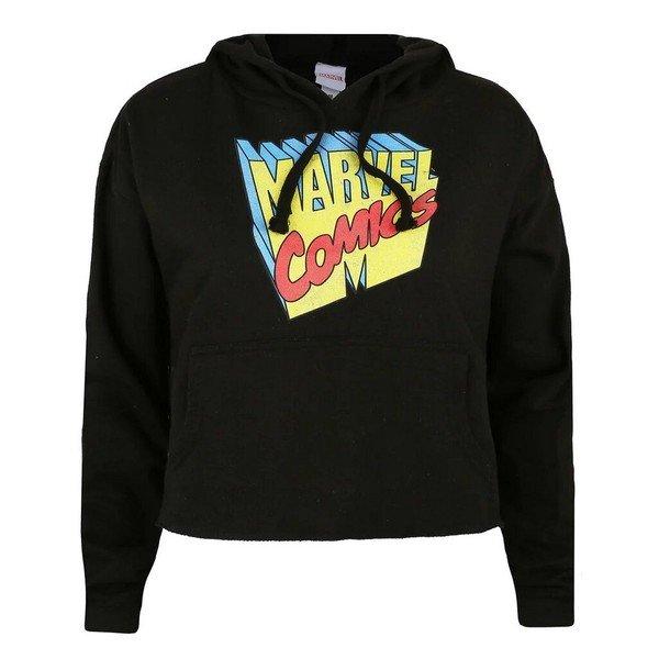 Kapuzenpullover Kurz Geschnitten Damen Schwarz M von MARVEL