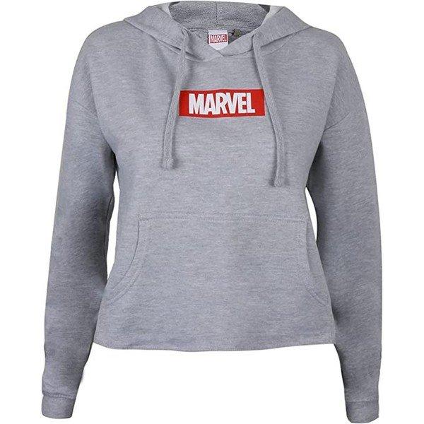 Kurzes Hoodie Damen Grau S von MARVEL