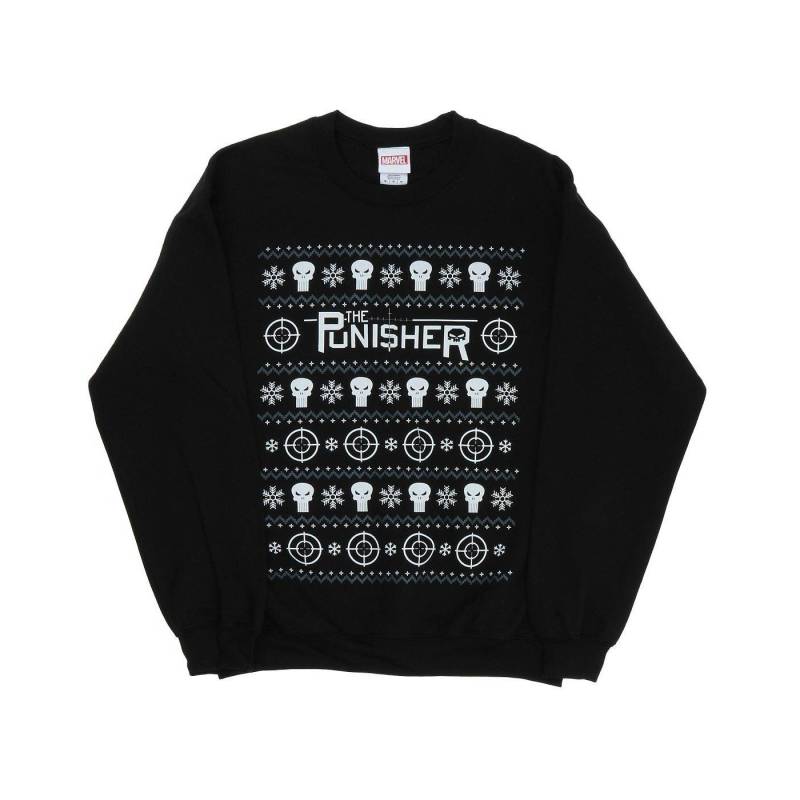 Punisher Christmas Sweatshirt Herren Schwarz M von MARVEL