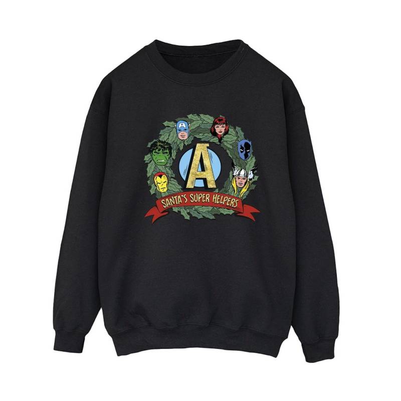 Santa's Super Helpers Sweatshirt Damen Schwarz L von MARVEL