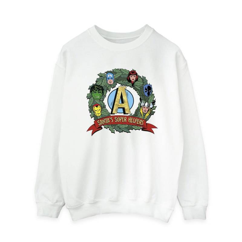 Santa's Super Helpers Sweatshirt Damen Weiss M von MARVEL