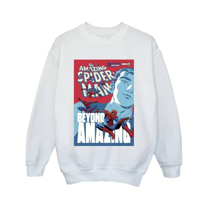 Spiderman Beyond Amazing Cover Sweatshirt Jungen Weiss 140/146 von MARVEL