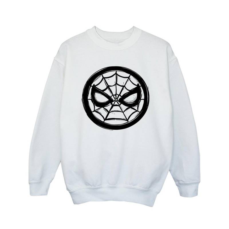 Spiderman Chest Logo Sweatshirt Mädchen Weiss 152-158 von MARVEL