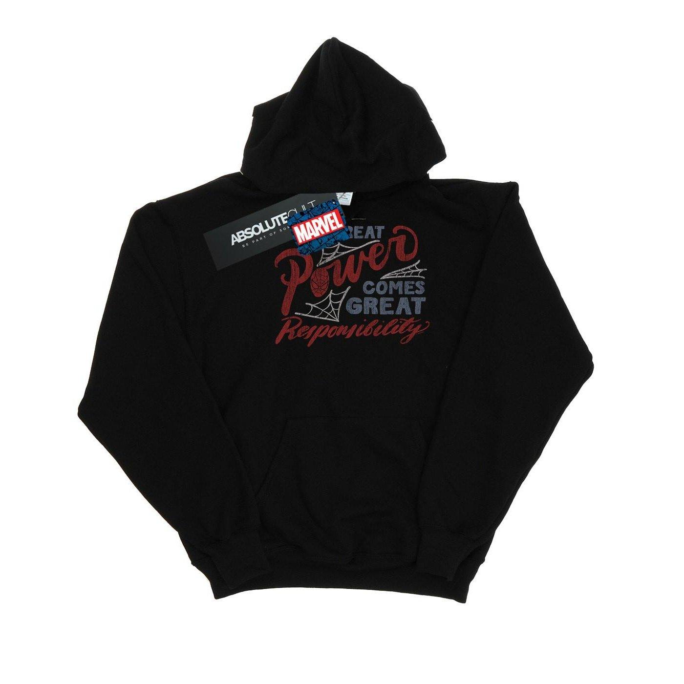 MARVEL - Great Responsibility Kapuzenpullover, 128, Schwarz von MARVEL