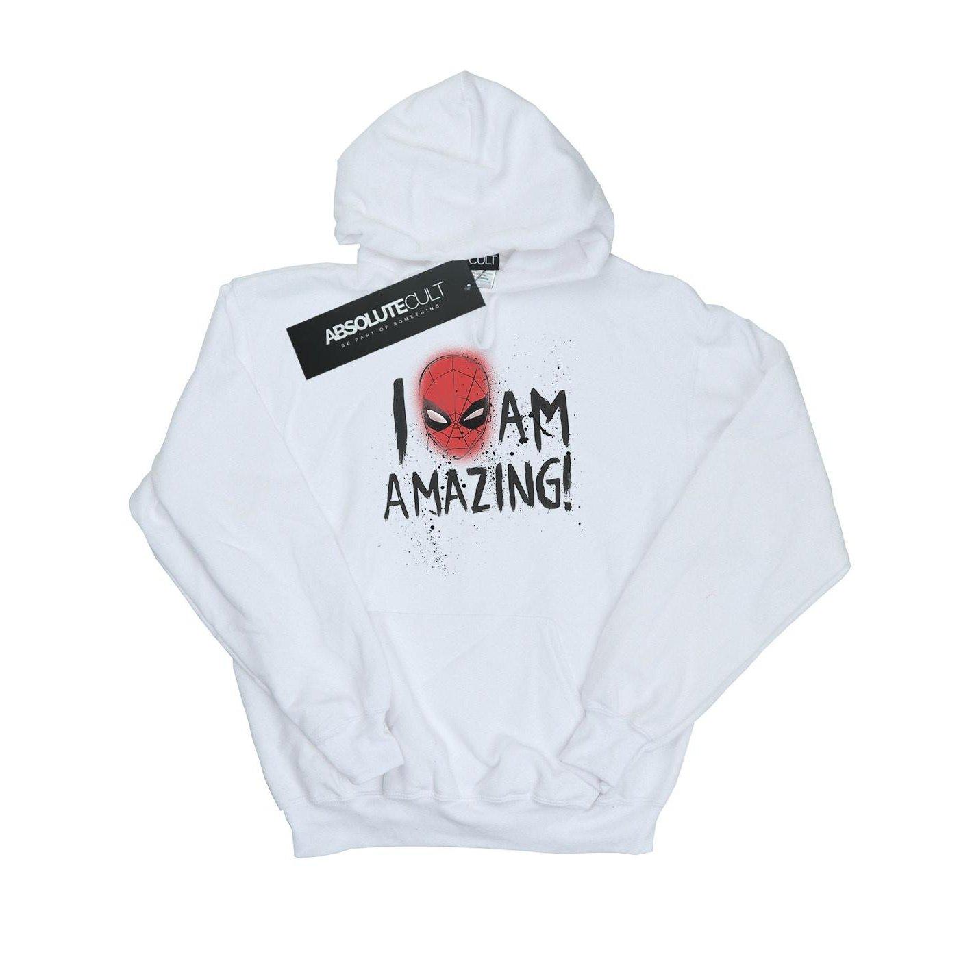 Spiderman I Am Amazing Kapuzenpullover Damen Weiss S von MARVEL