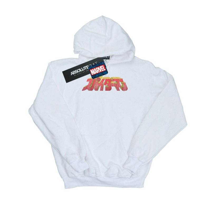 Spiderman Japanese Logo Kapuzenpullover Damen Weiss S von MARVEL