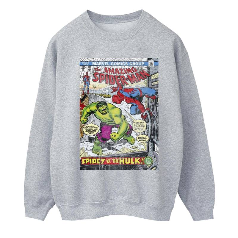 Spiderman Vs Hulk Cover Sweatshirt Damen Grau XL von MARVEL